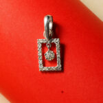 18KT Gold Diamond Rectangular Pendant Elegant Minimalist Design DLC/308