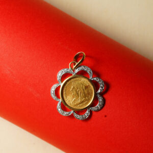 18kt Gold And Diamond Coin Pendant DLC/259