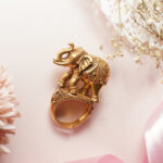 22KT Yellow Gold Temple Antique Elephant Ring | BK Saraf Jewellers RL22/2504