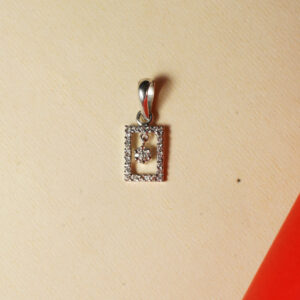 18KT Gold Diamond Rectangular Pendant Elegant Minimalist Design DLC/308