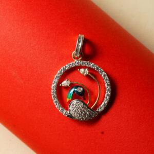 18kt Gold Diamond Peacock Pendant DLC/56
