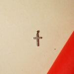 Minimal Cross Pendant in Natural Diamond & 18Kt Gold DLC/193