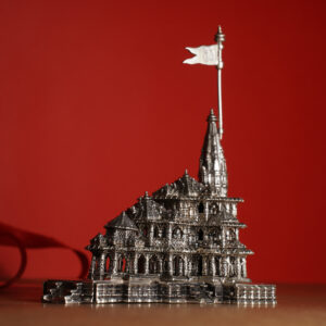 Silver Ram Mandir Replica – Exquisite Handcrafted Temple Model MISS/378