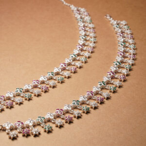 925 Sterling Silver Meenakari Charm Anklet PYSS/131