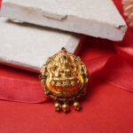 22Kt Gold Goddess Laxmi Antique Pendant