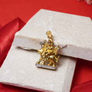 Goddess Durga 22KT Gold Dual Tone Pendant Divine Power Design LC22/209