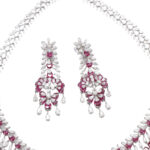 18Kt Gold Diamond Necklace with Pink Stones – DER/621