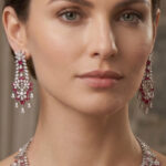 18Kt Gold Diamond Necklace with Pink Stones – DER/621