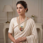 18Kt Gold Polki Kundan Pearl Navratna Long Haar Necklace PNK18/14