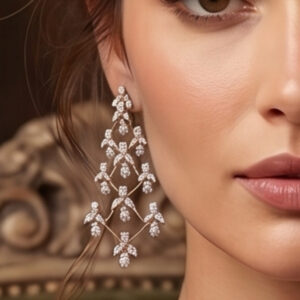 18KT Gold & Diamond Earrings Elegant Everyday Luxury DER/564