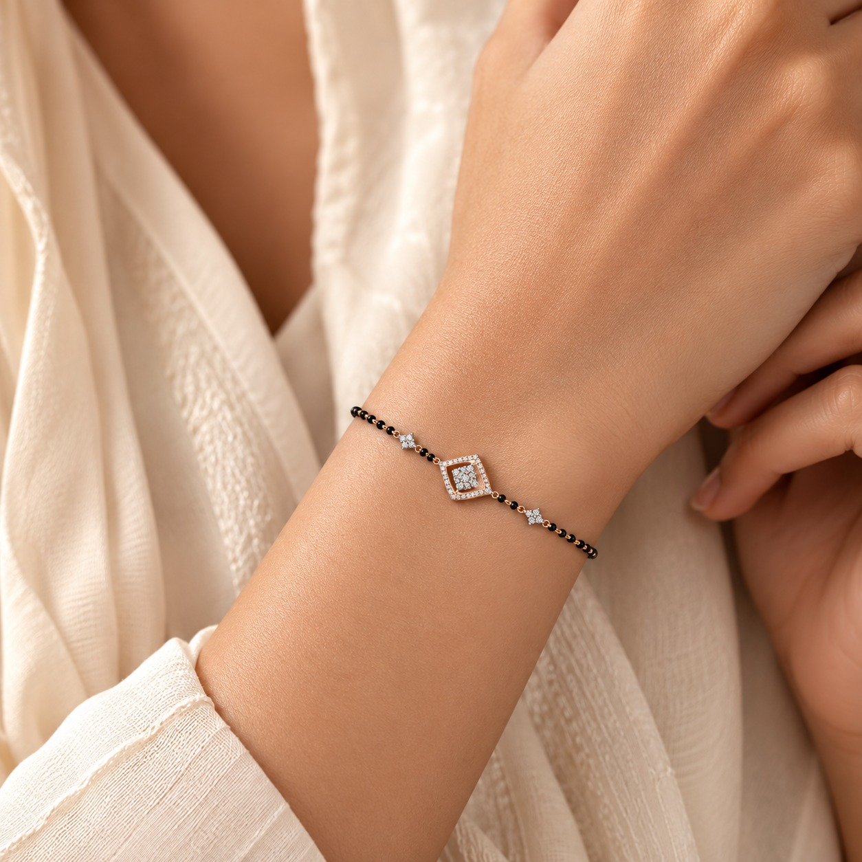 14kt Gold Diamond Mangalsutra Bracelet DBL14/254 14kt Gold Diamond Mangalsutra Bracelet DBL14/254