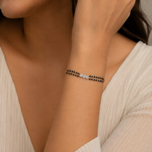 18KT Gold Diamond Chain Mangalsutra Bracelet Gift for her DBL/354