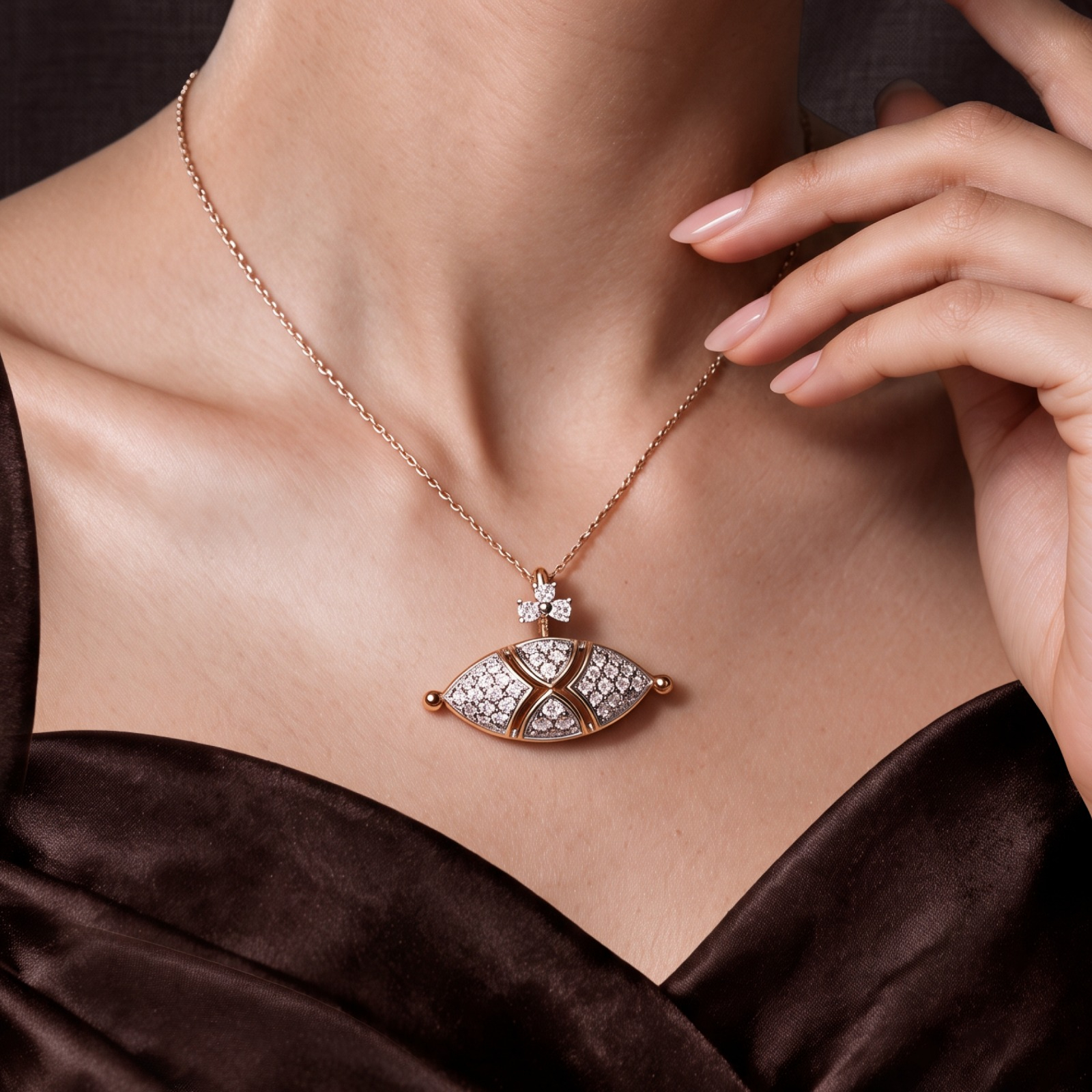 9Kt Gold Diamond MARQUISE SHAPED Pendant DPD9/1 9Kt Gold Diamond MARQUISE SHAPED Pendant DPD9/1