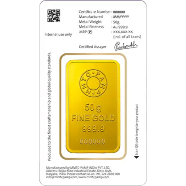 Lotus 24k (999.9) 50 gm Gold Bar